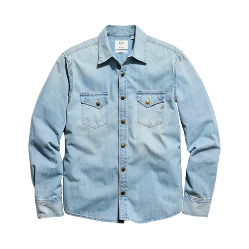 Billy Reid Washed Shoals Denim Shirt Denim Wash