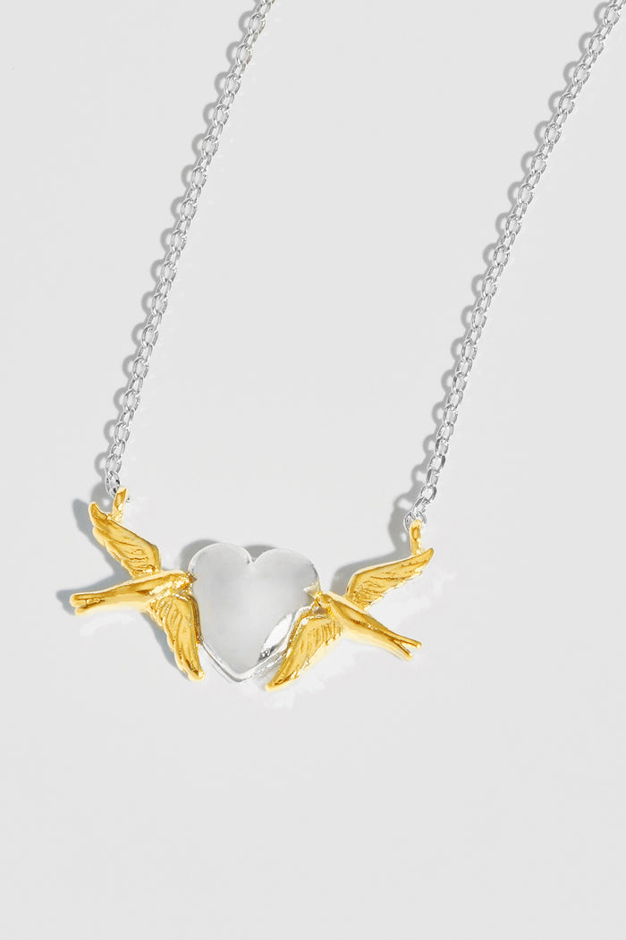 Birds and Heart Necklace