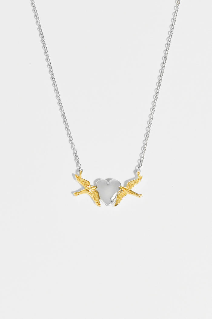 Birds and Heart Necklace