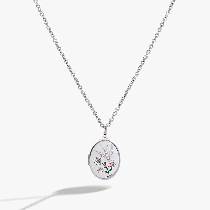 Birds of a Feather Locket Pendant Necklace