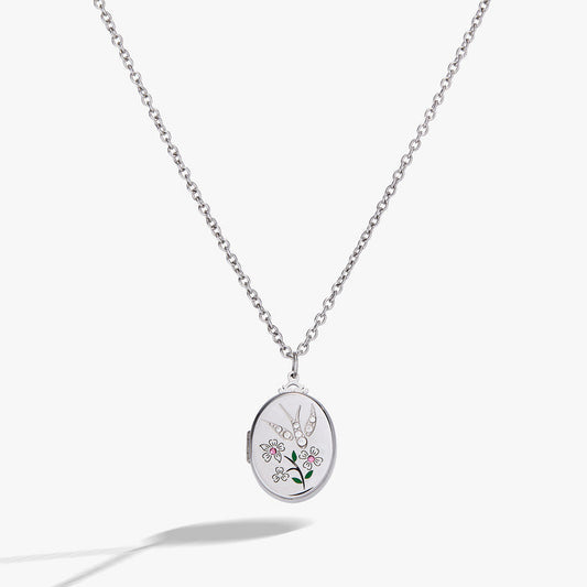Birds of a Feather Locket Pendant Necklace