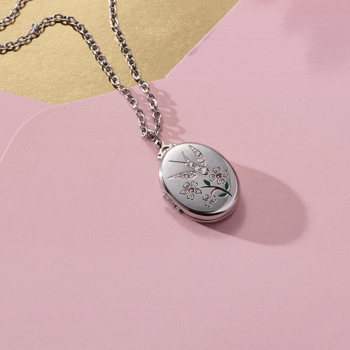 Birds of a Feather Locket Pendant Necklace