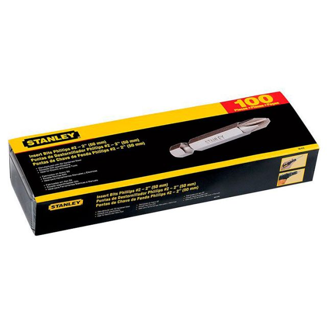 BIT SET STANLEY 100PC PH2 2" #68-076 - 21205 MEGA