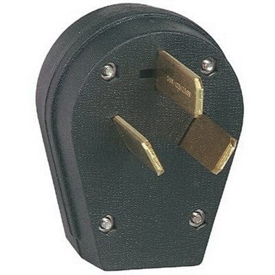 Black, 30/50A, 125/250V, 3 Pin, Male Plug - 80BK MEGA