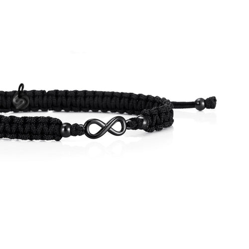 Black Infinity Braided Bracelet