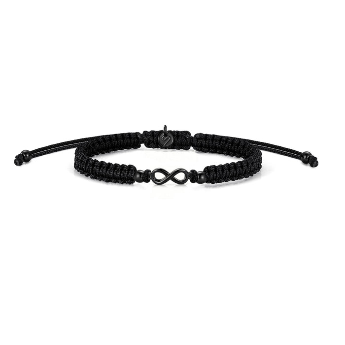 Black Infinity Braided Bracelet