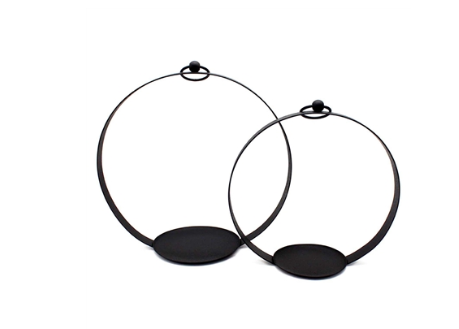 Black Round Open Lantern