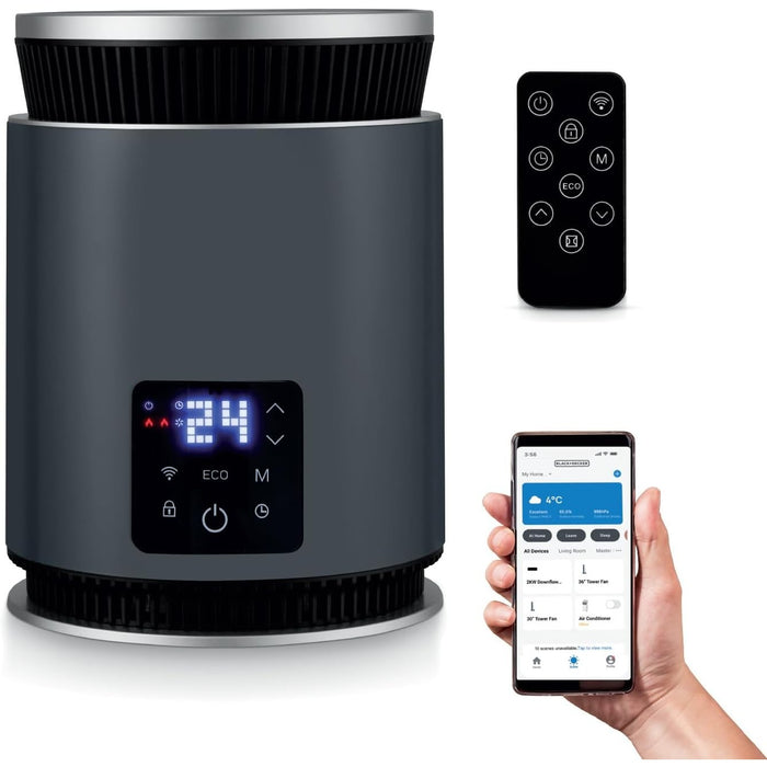 Black and Decker BLACK+DECKER Smart Ceramic Heater Black 1800W