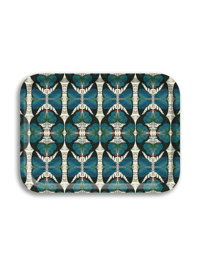 BLUE BUTTERFLY SMALL BIRCH WOOD TRAY