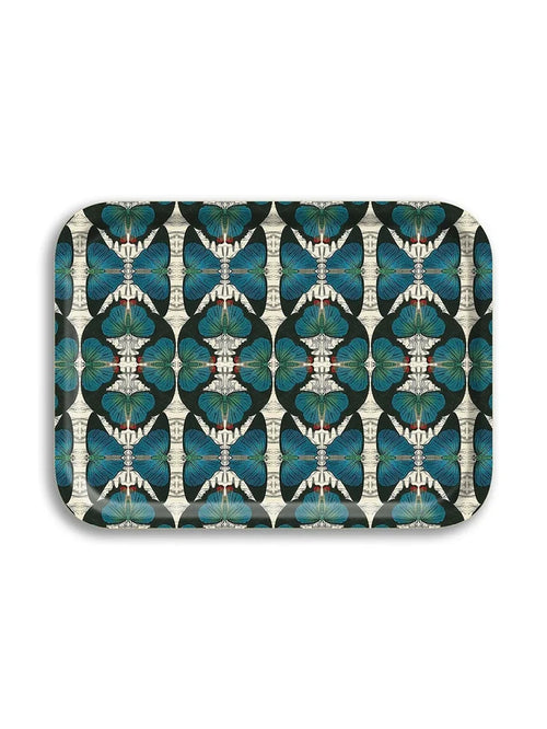 BLUE BUTTERFLY SMALL BIRCH WOOD TRAY