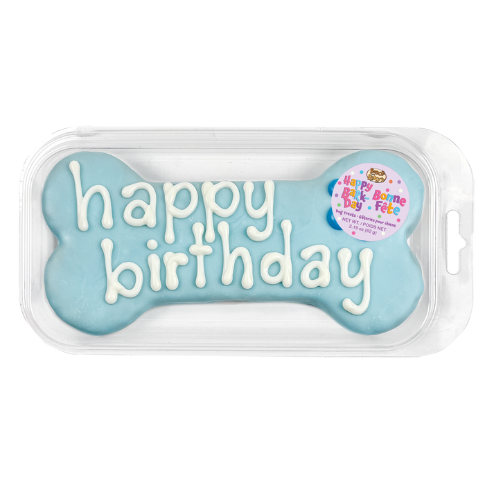 Blue | Large Happy Birthday Bone