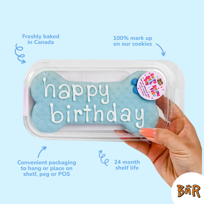 Blue | Large Happy Birthday Bone