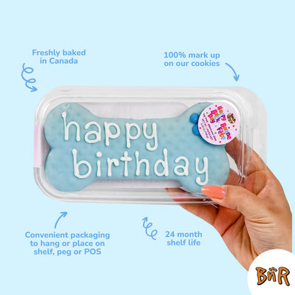 Blue | Large Happy Birthday Bone