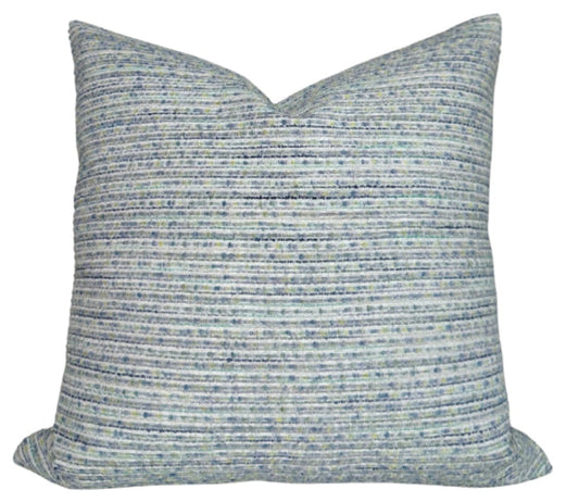 Blue Woven Pillow Cover in Sky
