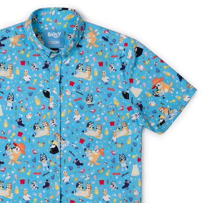 RSVLTS XS RSVLTS Bluey Series 2 "Beach Day" _ KUNUFLEX Short Sleeve Shirt
