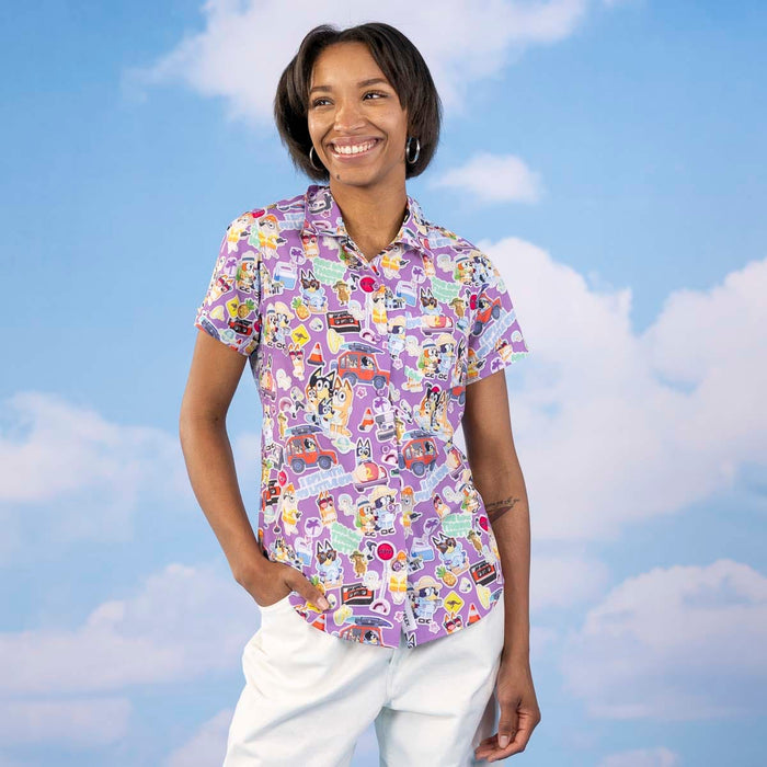 Bluey "Road Trip" _ Women's KUNUFLEX Short Sleeve Shirt