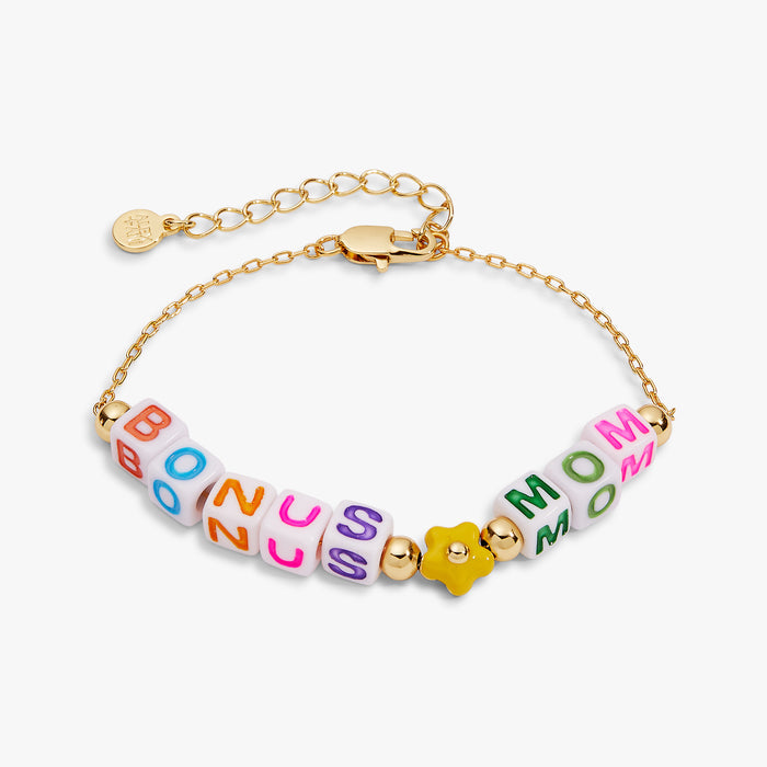 'Bonus Mom' Alphabet Bead Linear Bracelet