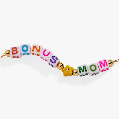 'Bonus Mom' Alphabet Bead Linear Bracelet