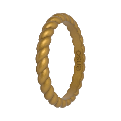 Braided Stackable Silicone Ring - Metallic Gold