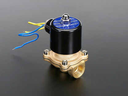 Brass Liquid Solenoid Valve - 12V - 1/2 NPS by The Pi Hut - The Pi Hut