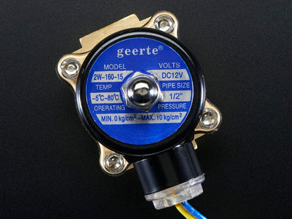 Brass Liquid Solenoid Valve - 12V - 1/2 NPS by The Pi Hut - The Pi Hut