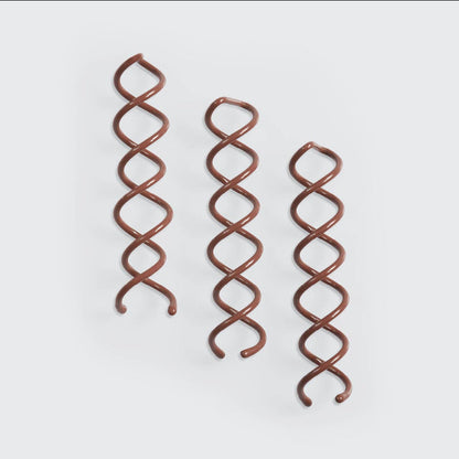 KITSCH Brown Bun Twists 3pc Set — close-up of the three spiral brown bun twists — gentle on your hair while maintaining a secure hold — twist in to shape and secure a bun in seconds