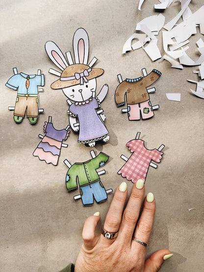Bunny Paper Doll Printables