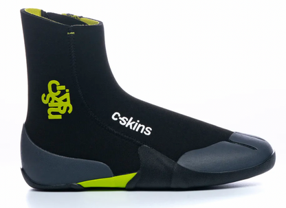 C-Skins Junior Legend 5mm Zipped Round Toe Wetsuit Boots - Blk/Grn