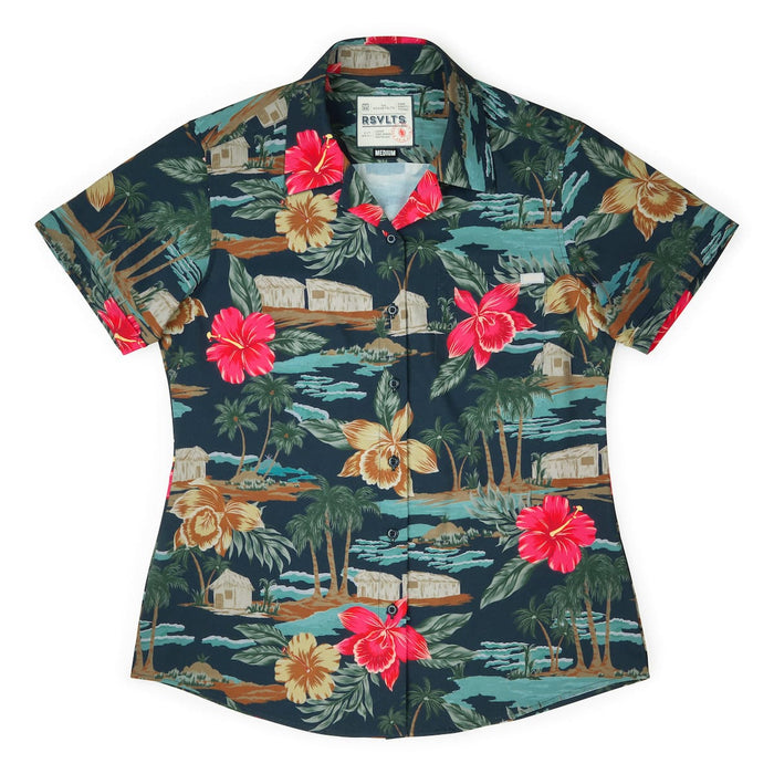 RSVLTS XS RSVLTS Women's Short Sleeve Shirt Cabana Noir – Women's KUNUFLEX Short Sleeve Shirt Cabana Noir – Women's KUNUFLEX Short Sleeve Shirt