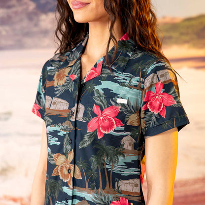 RSVLTS RSVLTS Women's Short Sleeve Shirt Cabana Noir – Women's KUNUFLEX Short Sleeve Shirt Cabana Noir – Women's KUNUFLEX Short Sleeve Shirt