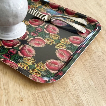 CABBAGE ROSE SQUARE TRAY