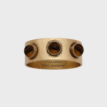 CABOCHON NAPKIN RINGS, TIGERS EYE, SET OF 4