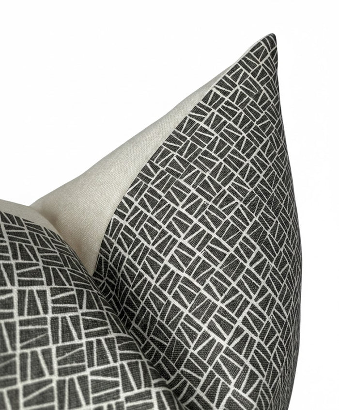 Camber Pillow Cover in Charcoal, Lindsay Alker Textiles