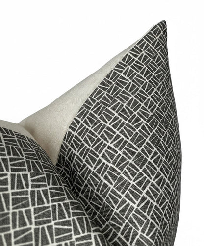 Camber Pillow Cover in Charcoal, Lindsay Alker Textiles