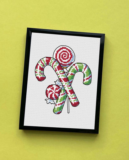 Candy Canes Counted Cross Stitch Kit