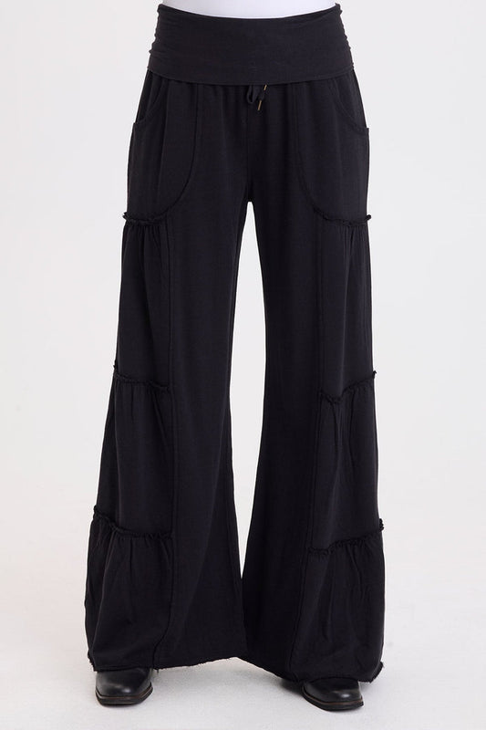 Wearables Carola Side-Tiered Wide-Leg Fleece Pant