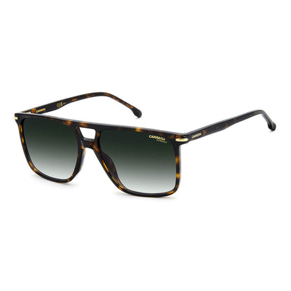 Carrera 366 Rectangular Double Bridge Sunglasses Havana - angled view