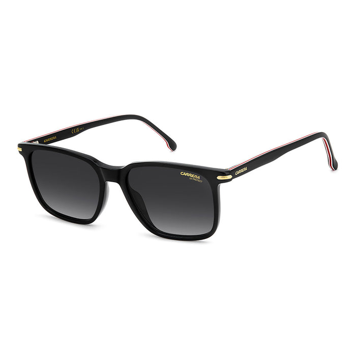 Carrera 367 Rectangular Italian Sunglasses Black Red - angled view