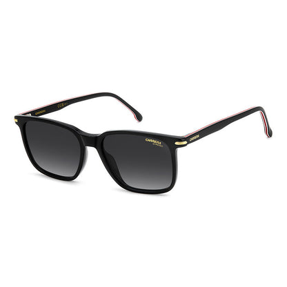 Carrera 367 Rectangular Italian Sunglasses Black Red - angled view