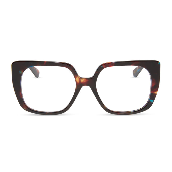 diff eyewear featuring the cecilia square prescription glasses with a confetti tortoise frame front view