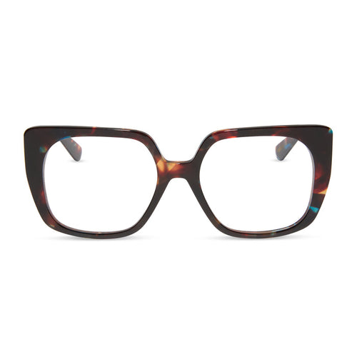 diff eyewear featuring the cecilia square prescription glasses with a confetti tortoise frame front view