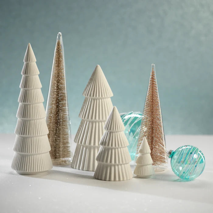 CERAMIC HOLIDAY TREE - MATT WHITE - 10.25 IN