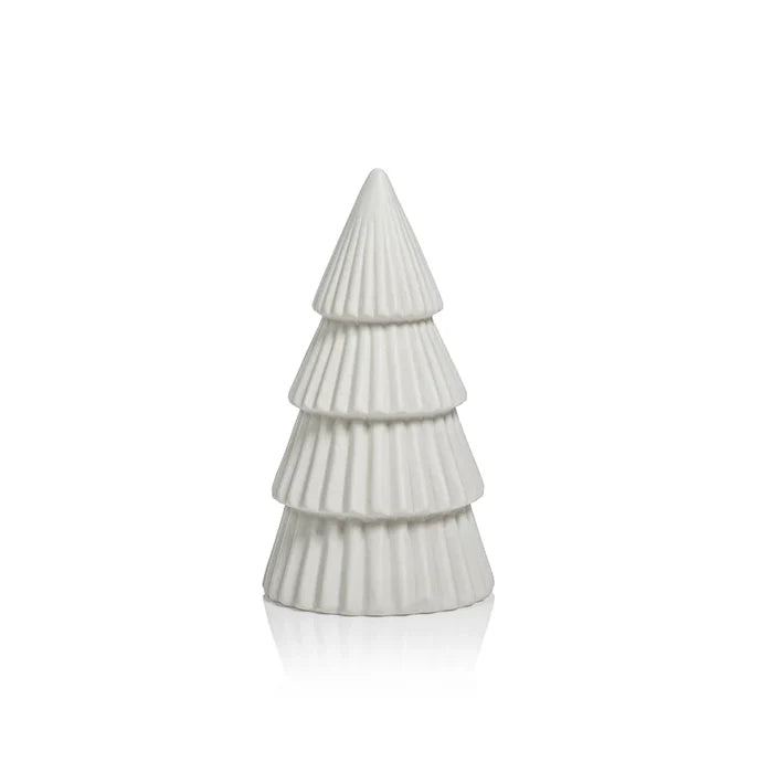 CERAMIC HOLIDAY TREE - MATT WHITE - 6.75 IN