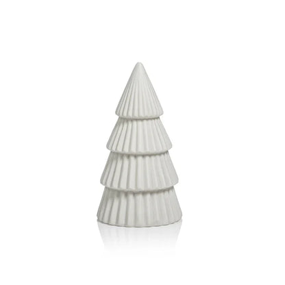 CERAMIC HOLIDAY TREE - MATT WHITE - 6.75 IN
