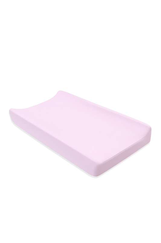 Purple baby changing pad on a white background