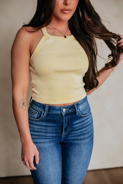Chann Ribbed Tank - Lemon