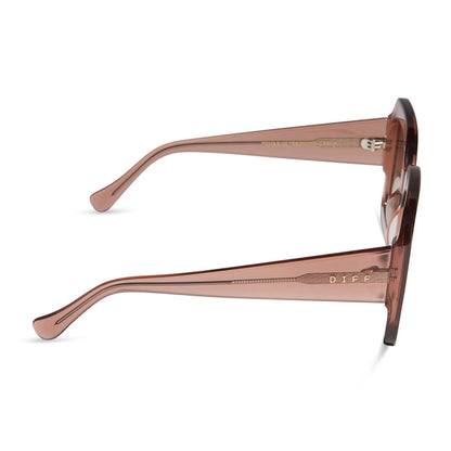 diff eyewear featuring the charise square sunglasses with a café ole frame and brown gradient polarized lenses side view