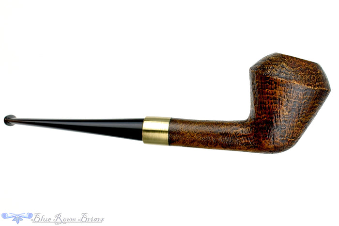 Blue Room Briars is proud to present this Charl Goussard Pipe Ring Blast Rhodesian with Brass