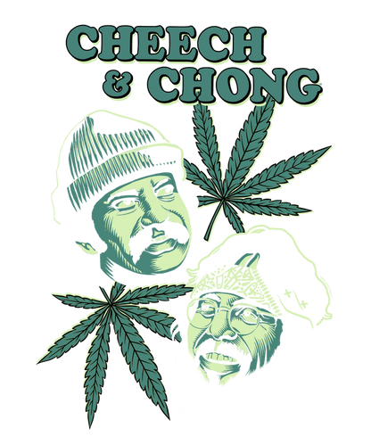 Cheech & Chong Duo Portrait Leaf T-Shirt
