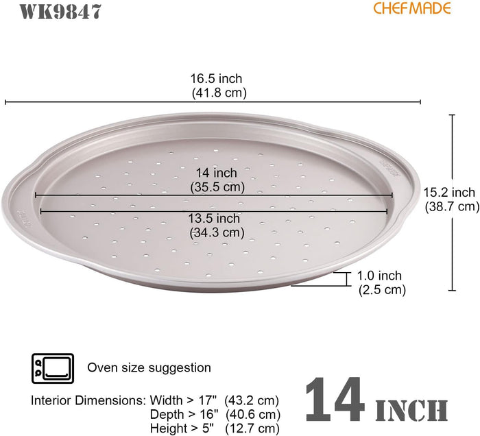 CHEFMADE WK9847 NonStick Pizza Crispen Pan 14in